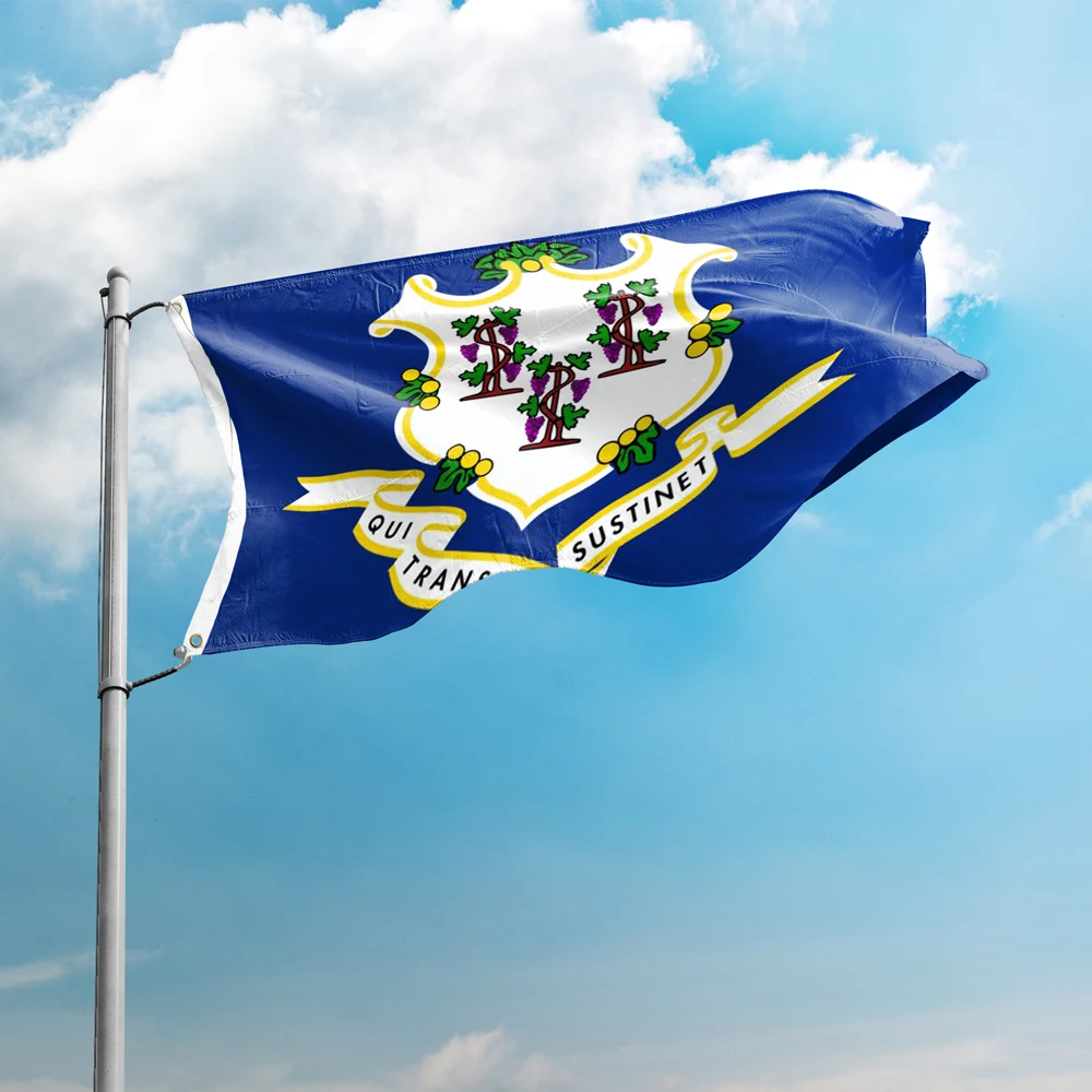 Connecticut Flag 3*5FT 90*150CM USA States Flags  Design Custom  Outdoor Decor Banners  Polyester UV Resistance Double Stitched