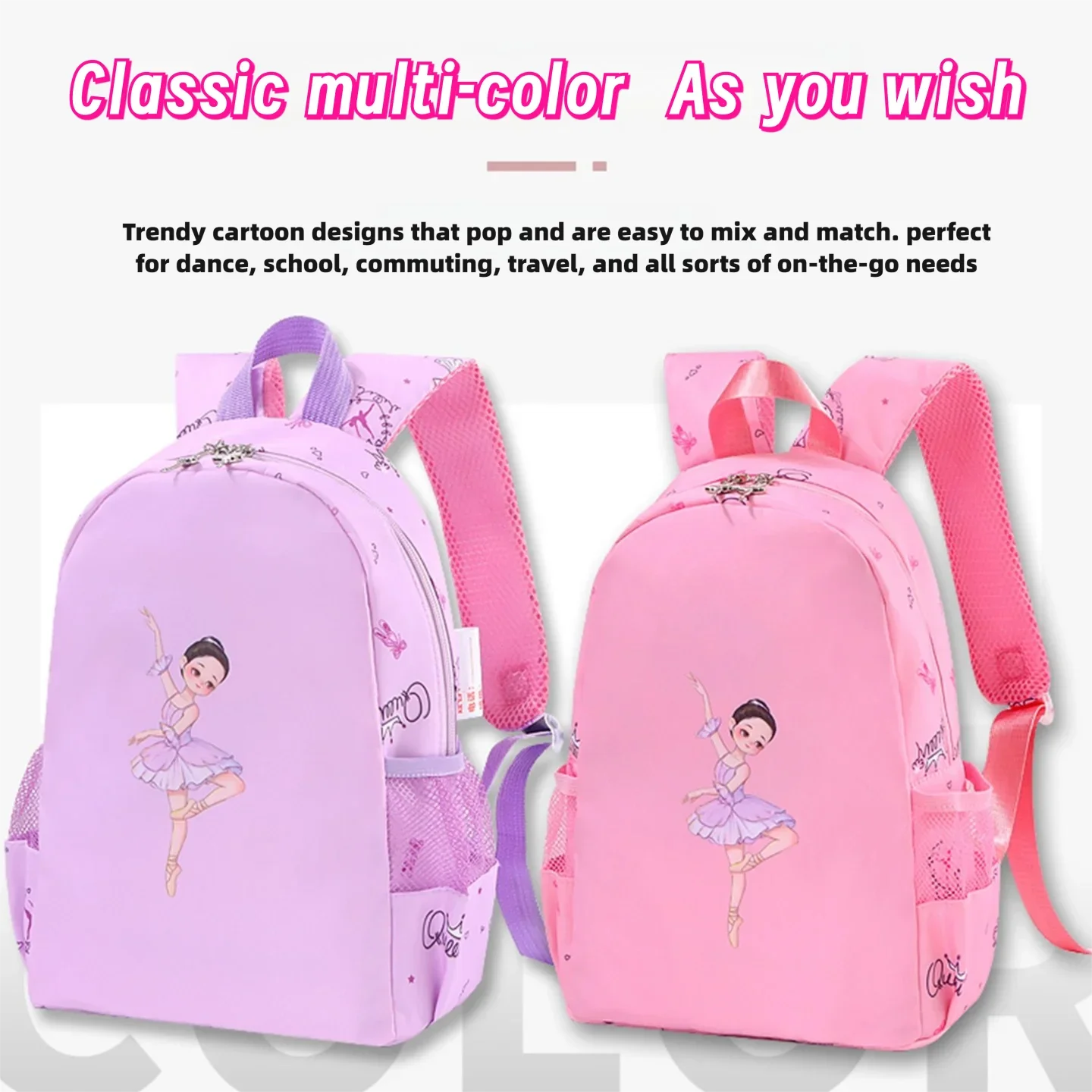 Girls Dance Gym Backpack Schoolbag with Shoulder Strap for Ballet Latin Yoga Tap Jazz Travel Storage New Girls Bag
