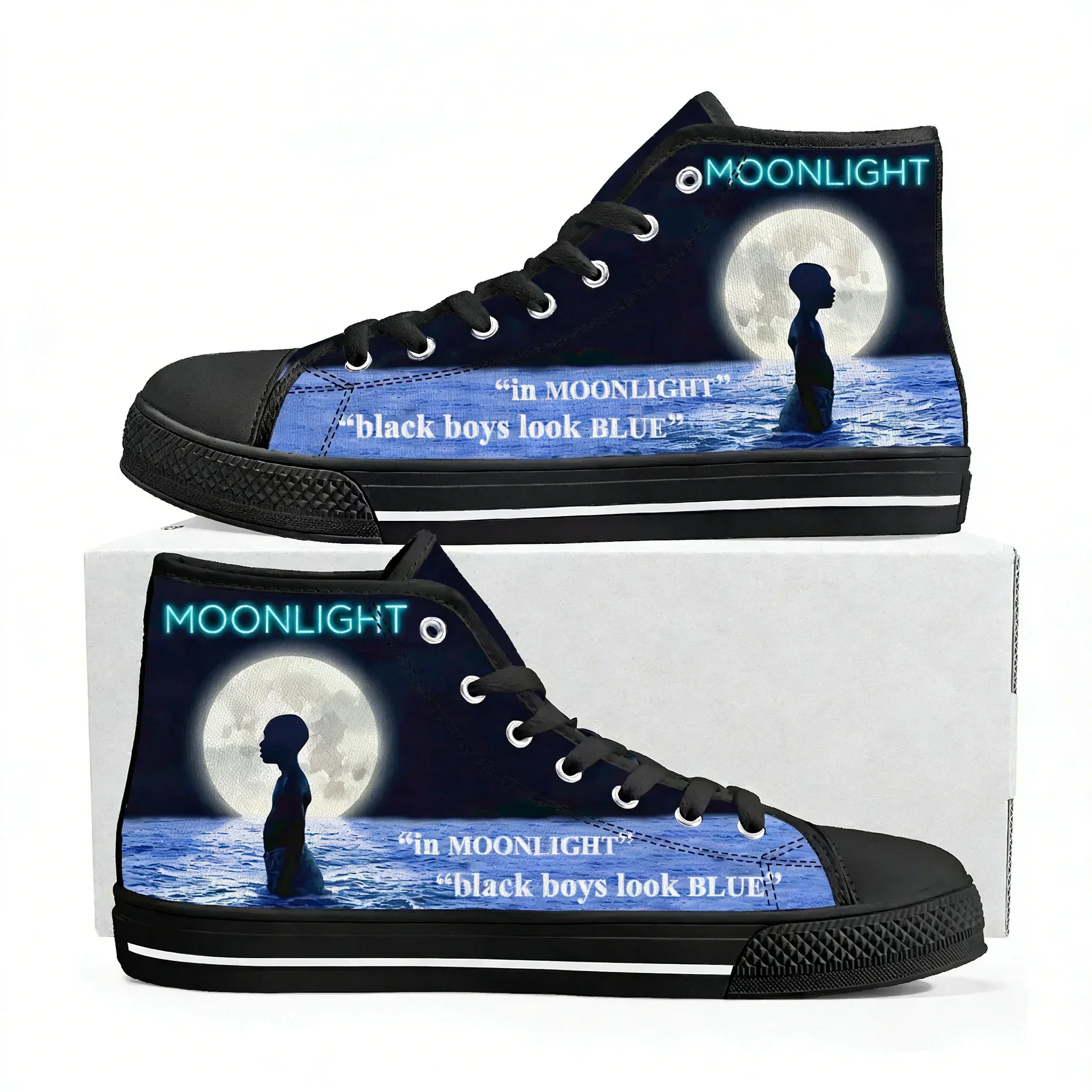 

Moonlight Movie High Top Sneakers Mens Womens Teenager High Quality Canvas Sneaker couple Shoe Casual Custom Made Shoes