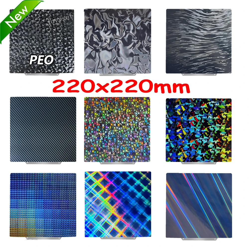 

220x220mm PEI Plate Doule Sided Print Build Plate Spring Steel Sheet For Anet A8/Anet A6 Wanhao Duplicator I3 Anycubic Mega Pro