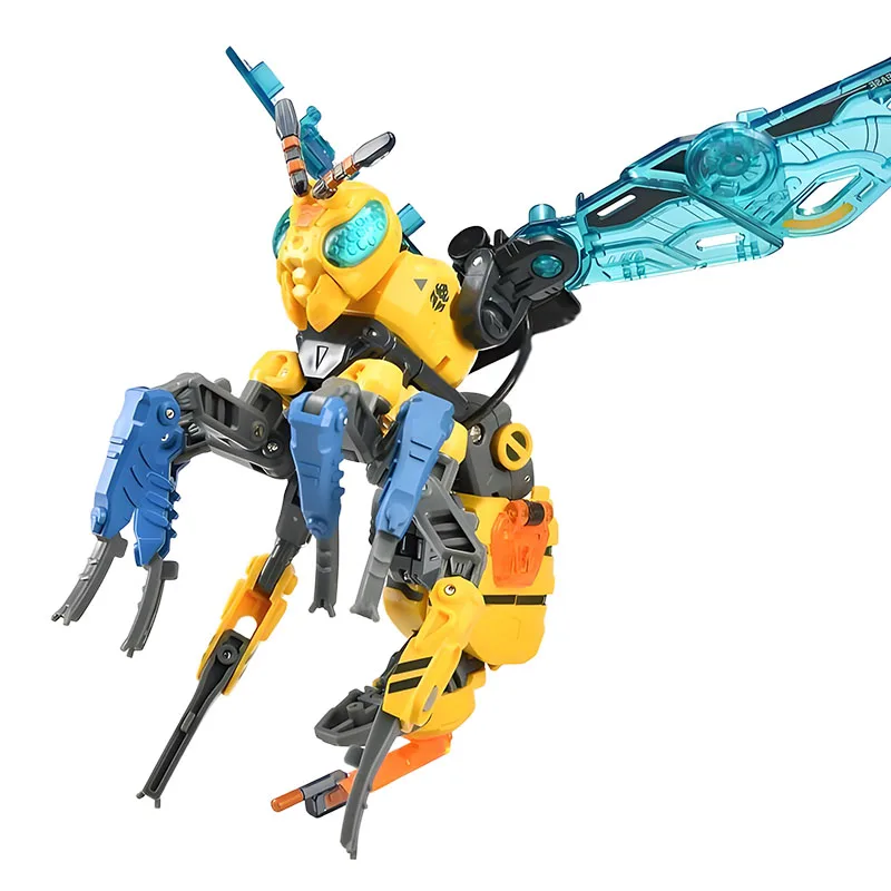 BEASTBOX المحلي Mecha Xiahuo Wasp Kijutsu Ninja Purple Wasp Mecha، 7 خطوات تحويل/خالي من الأدوات، أجنحة ناعمة، حديثي الولادة/ديكور المكتب