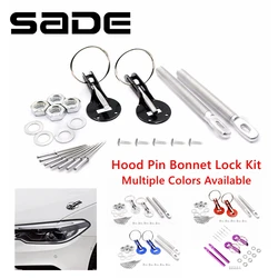 Hood Pin Kit, Universal Bonnet Hood Pins Lock Latch Kit Aluminum Racing Latch Catch Pin Key Locking Kit Car Accessories Replace