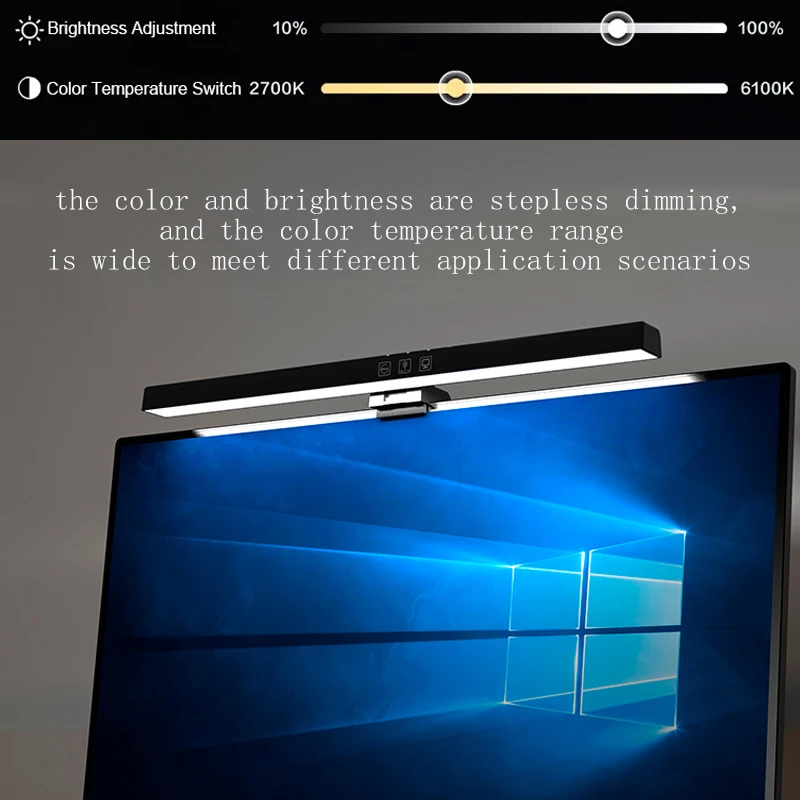 LED شاشة الكمبيوتر ضوء بار الكمبيوتر العمل حماية العين الإضاءة لا وميض التعلم القراءة شنقا ضوء توقيت يعتم RGB