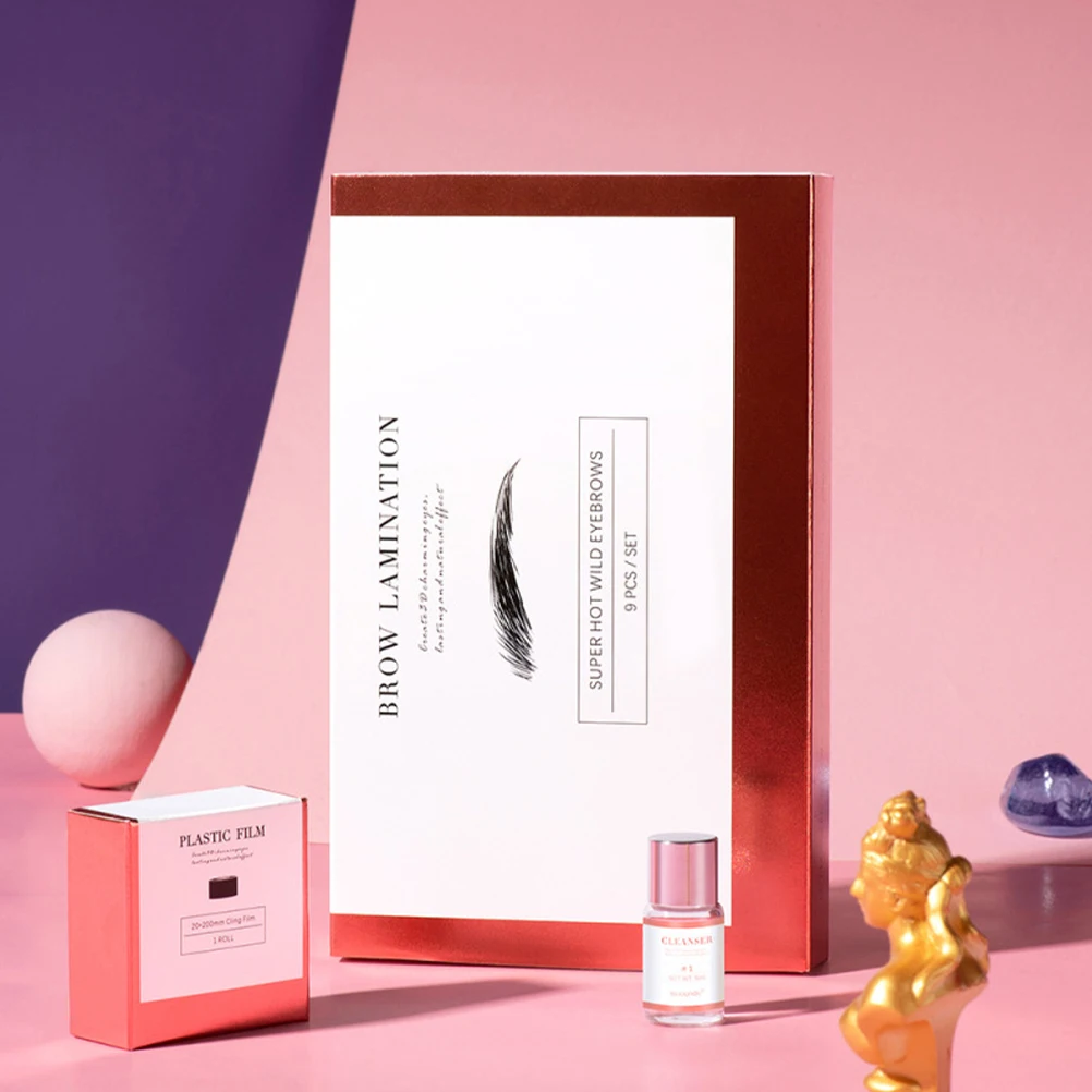 1 Juego de Kit de laminación de cejas, herramientas de estilismo de cejas de grado profesional para un aspecto 3D definido, juego esencial de maquillaje DIY para mujeres