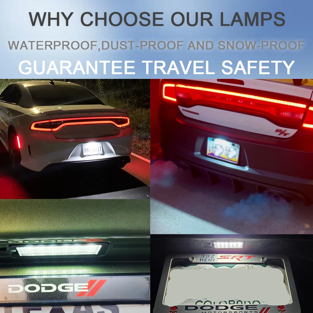1 قطعة لا خطأ LED البوابة الخلفية لوحة ترخيص أضواء ل جيب كومباس كرايسلر رحلة باسيفيكا 300 شاحن دودج تشالينجر العلامة مصباح #2