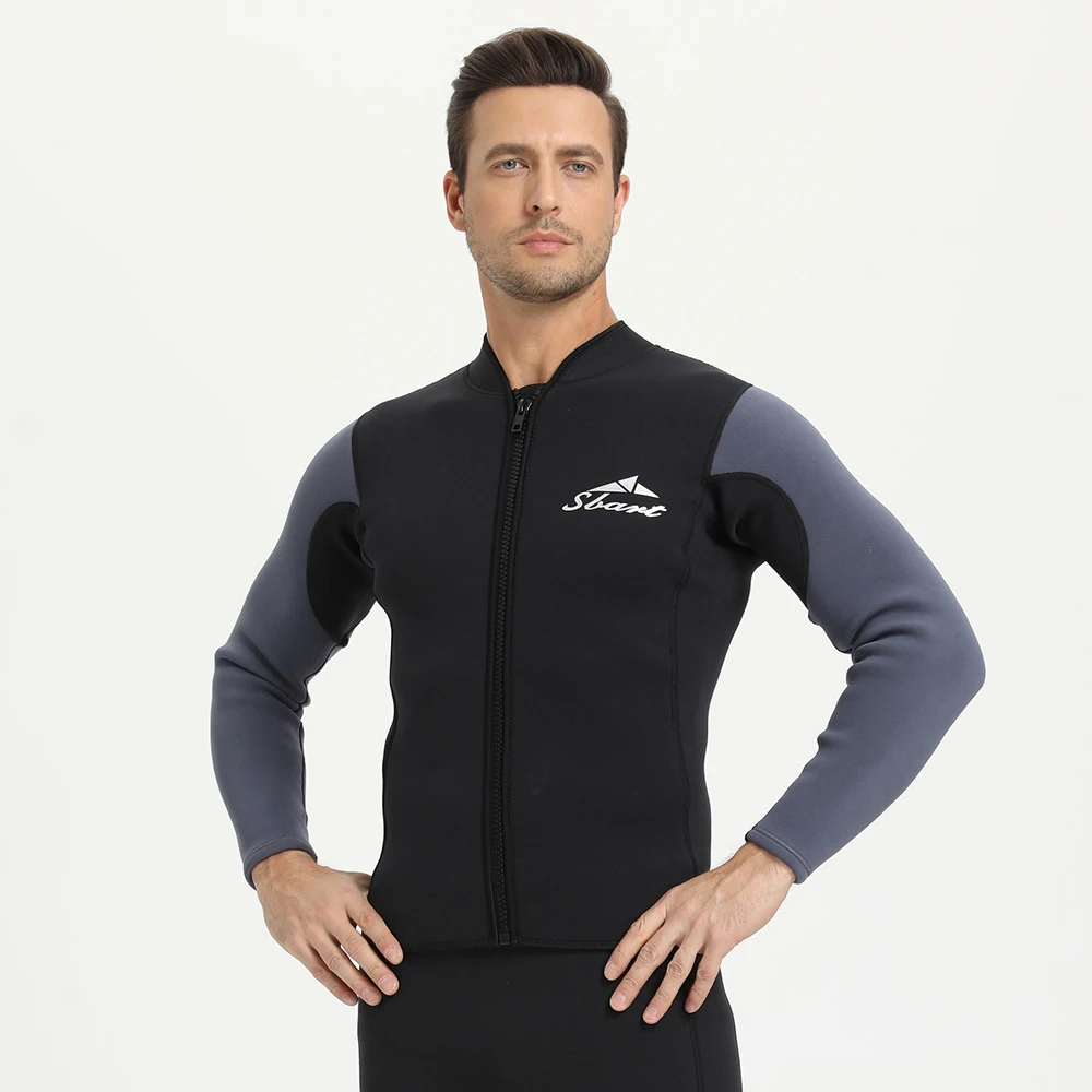 

Oulylan 3MM Neoprene Wetsuit Men Diving Jacket Long Sleeve Snorkeling Coat Male Surfing Winter Jacket Fishing Thermal Swimwear