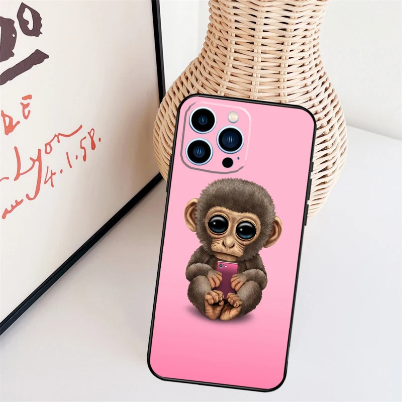 Monkey Gorilla Ape Baby Cover Case For iPhone 14 Pro 11 16 15 Pro Max 12 13 Mini Plus XS X XR Funda image 3