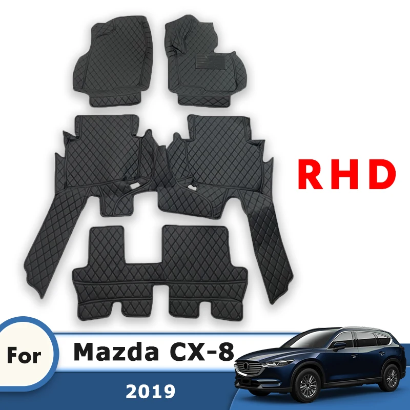 

RHD Custom Car Floor Mats For Mazda Cx-8 2025 2024 2023 2022 2021 2020 2019 (7 Seater) Carpets Auto Foot Pads Accessories Rug