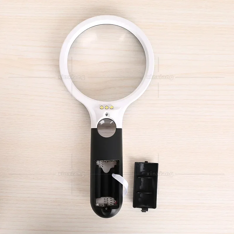 مكبرات محمولة مع 4 مصابيح LED، مجهر صغير محمول للجيب، عدسة مجوهرات للقراءة، عدسة مكبرة 4X 30X #3