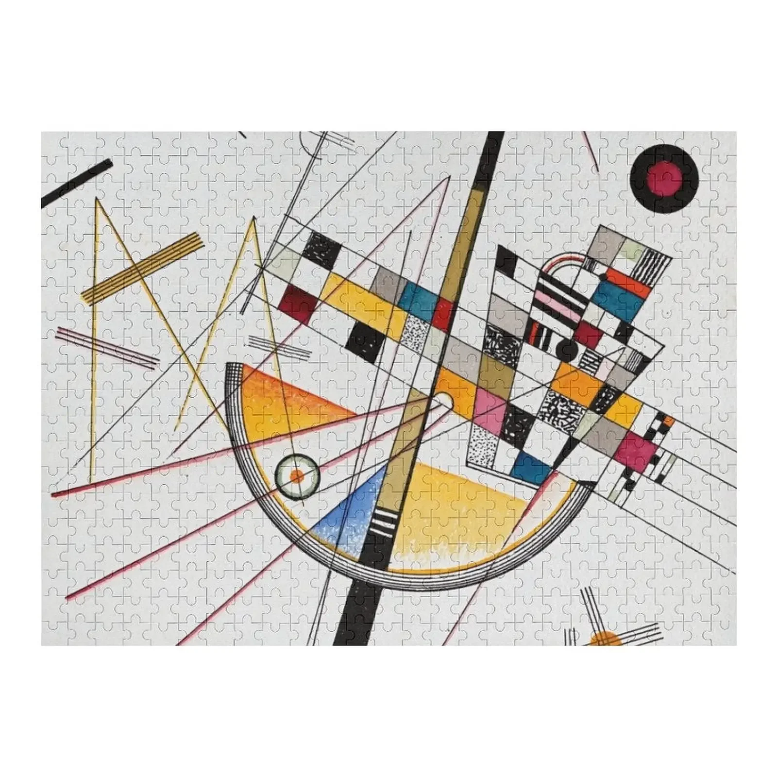 

Wassily Kandinsky - Delicate Tension No. 85 Jigsaw Puzzle Custom Wood Iq Puzzle
