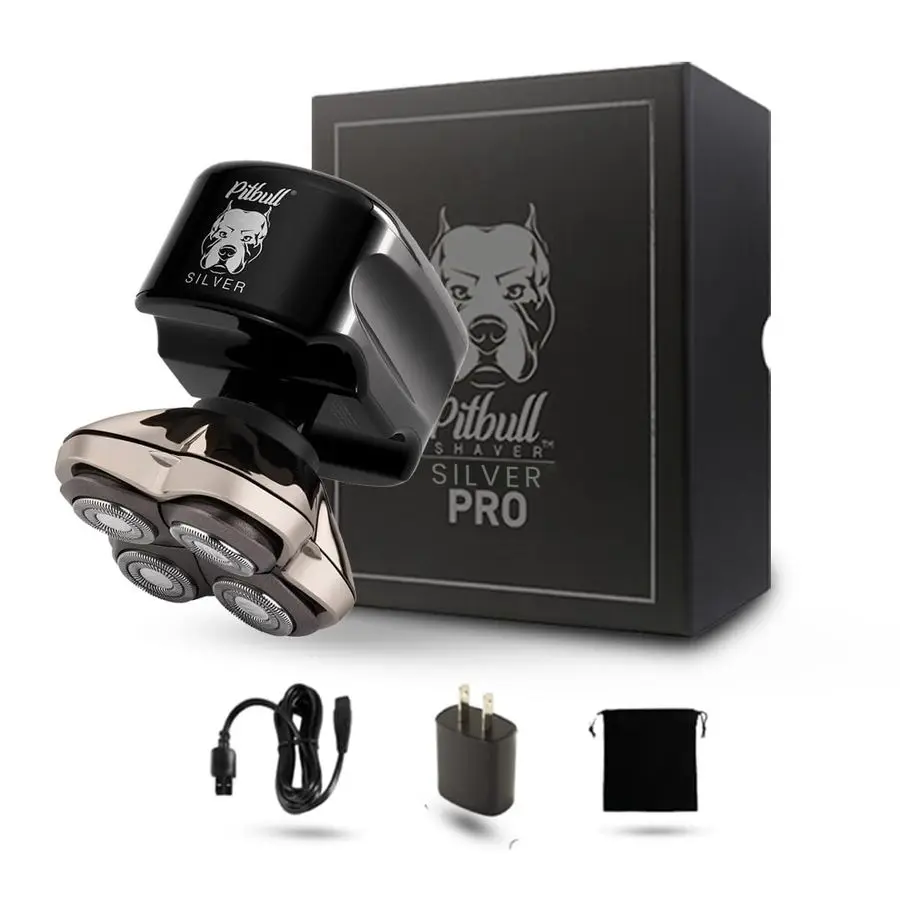 

Pitbull Silver PRO Head Amp Бритва для лица Беспроводная электробритва премиум-класса для влажного усилителя сухого бритья Эргономичный усилитель EasytoClean Desig
