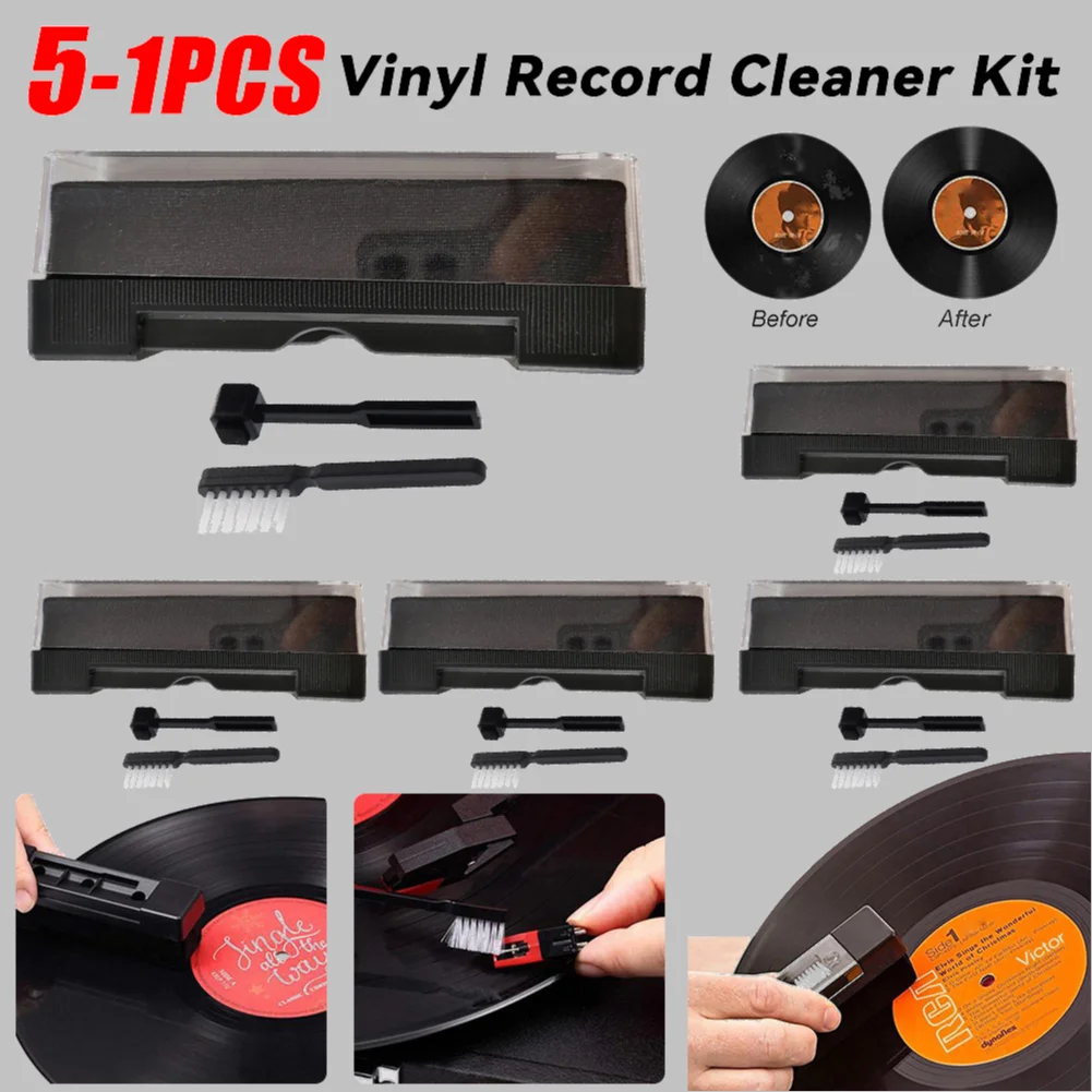 1-5Set Anti Static Vinyl Record Cleaner Dust Remover Brush kits for Phonograph Turntable LP Vinyl Records Cleaning Brush Set