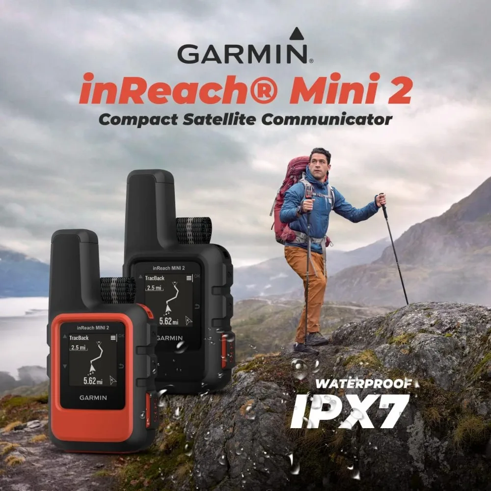 Garmin inReach Mini 2 Satellite Communicator (Flame Red) with Power Pack Bundle