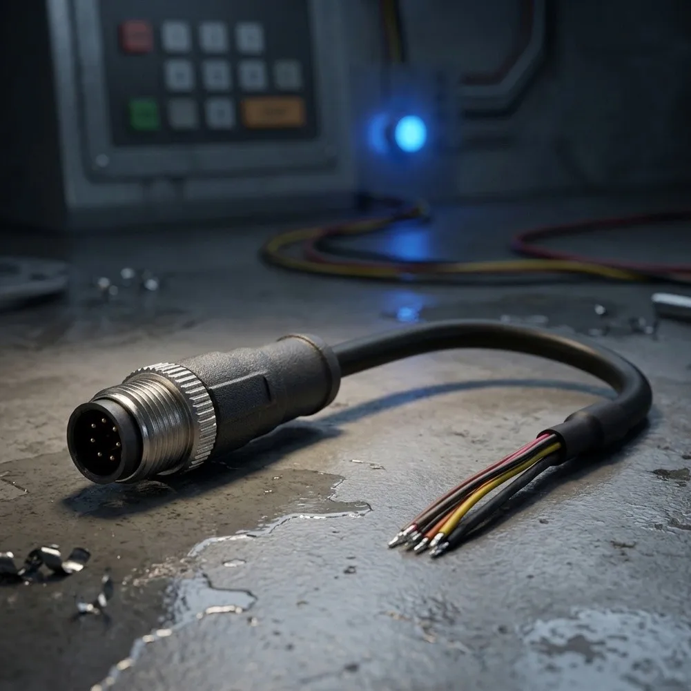Industrial Sensor Terminal: 5-Pin B-Coded Shielded Male Overmolded Connector with 1 Meter PUR Cable for Consistent Performance