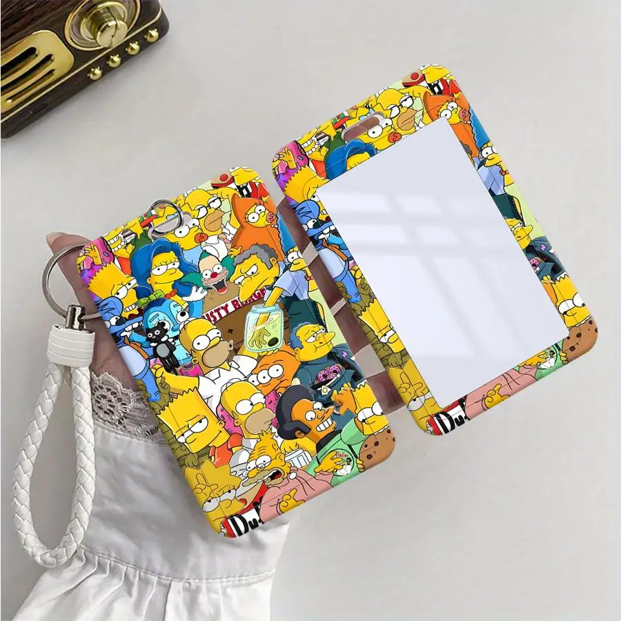 The Simpsons Cute Homer 1Pc Card Holder Retractable Credit Card Holders Holders Child Bus with lanyard Bank ID Badge Cover Case