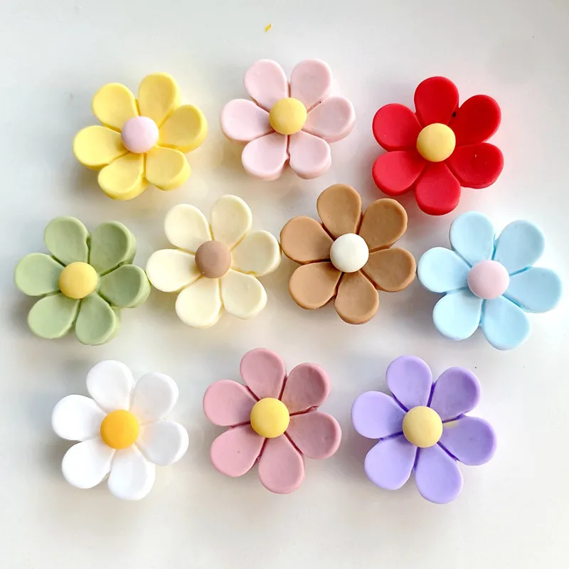 

10Pcs Kawaii Cute Hexapetalous Flower Resin DIY Shoes Hat Icebox Barrette Mobile Phone Case Scrapbook Cream Glue Flat Back Resin