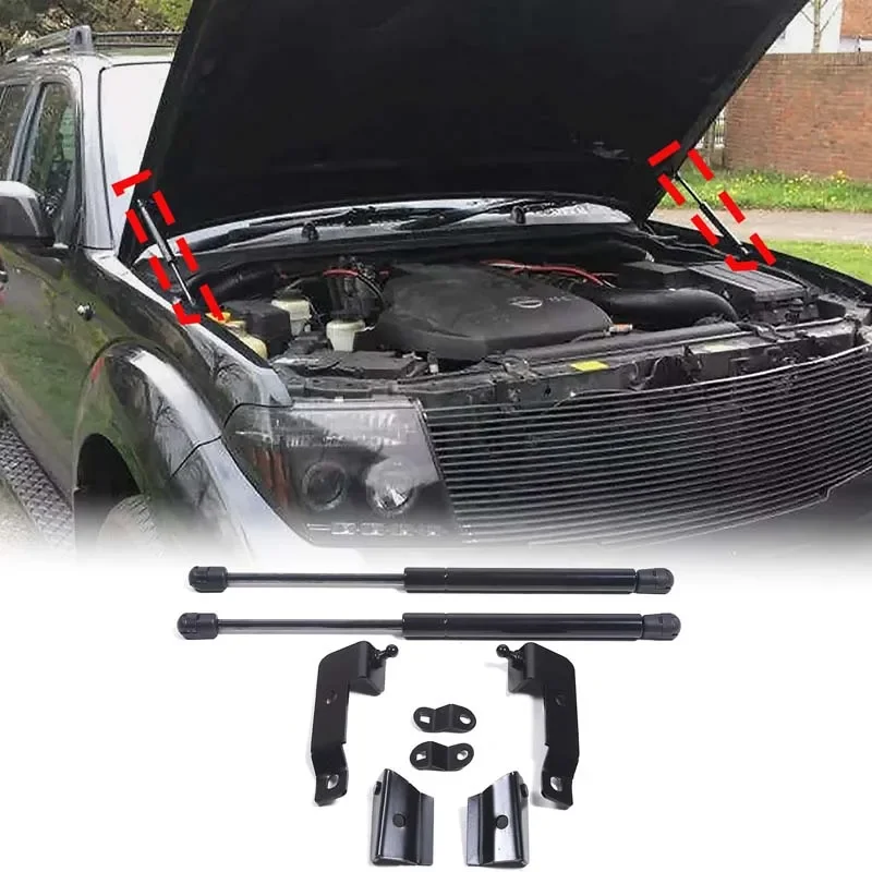 

For Nissan Frontier Navara D40 Pathfinder R51 Suzuki Equator 2005-2014 Front Hood Gas Spring Struts Lifters Support Holder Set