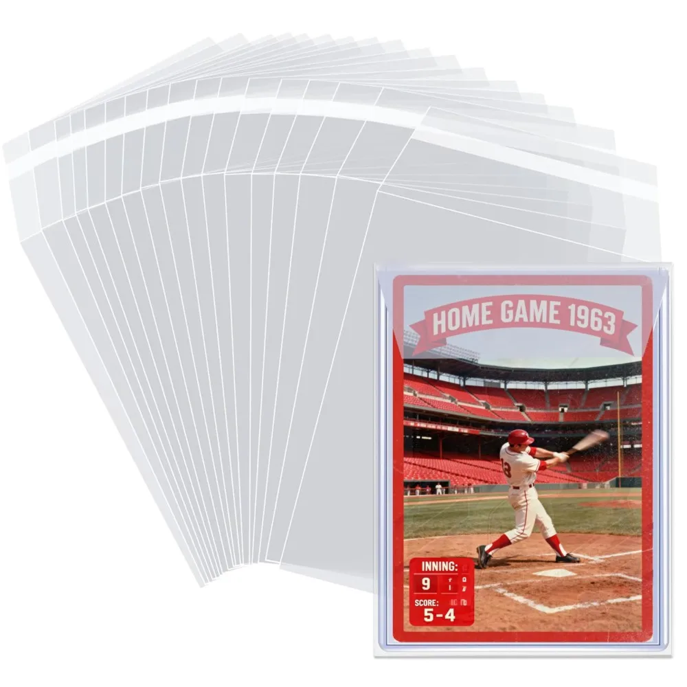 100PCS 35PT-100PT Top Hard Plastic Card Sleeves Protective Sleeve Resealable Team Bags Trading Game Photo Cards Protector Holder