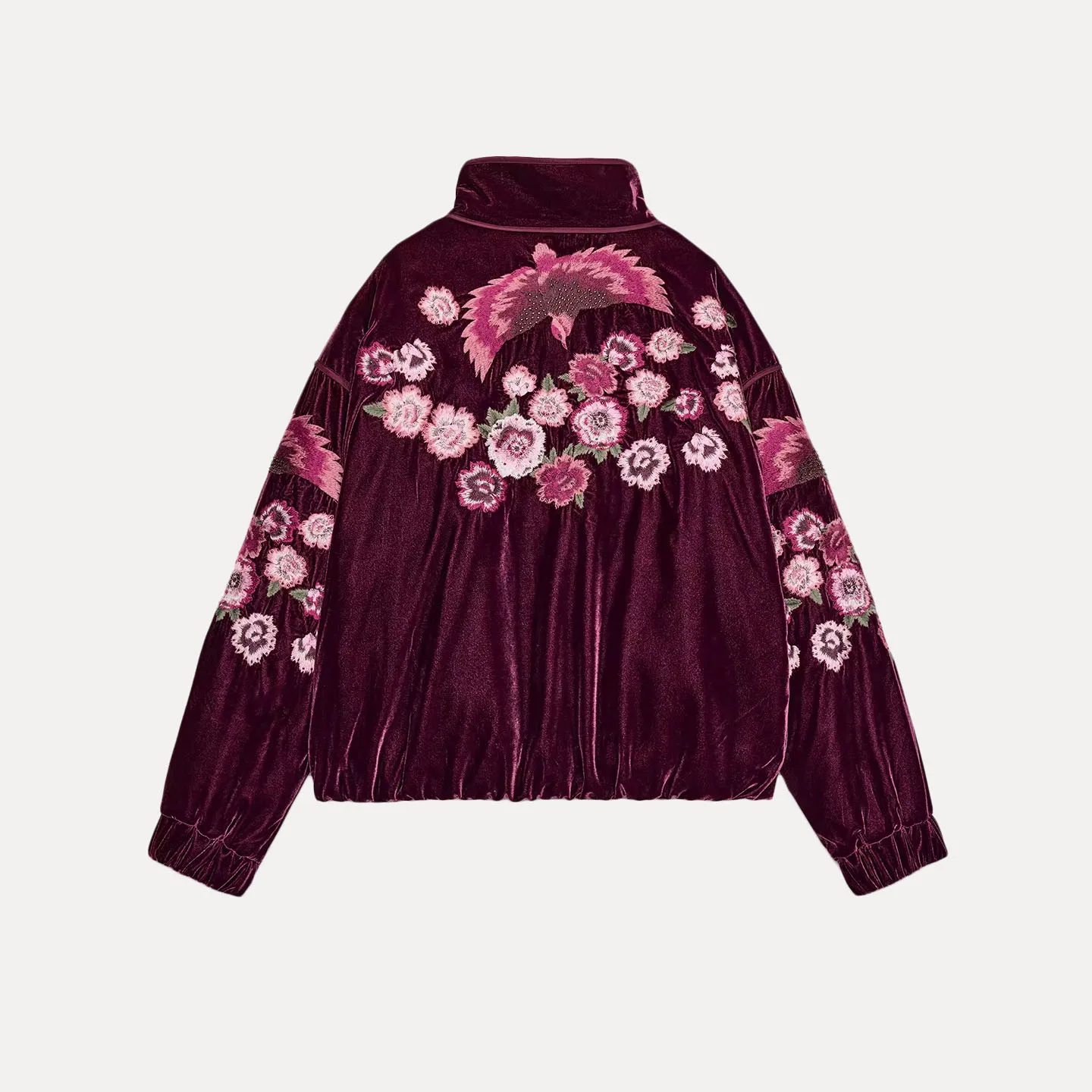 Ele Geborduurde Gewatteerde Jaet Dames Faion 2025 Nieuwe Collectie Veelzijdige Pendelen Sle Lange Sve Ritssluiting Jas