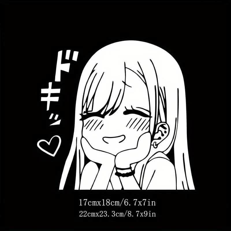 ملصق سيارة لطيف لفتاة الرسوم المتحركة مناسب للنافذة والمصد المتجانسة اليسرى ملصق ذاتي اللصق ملحقات السيارة المزخرفة