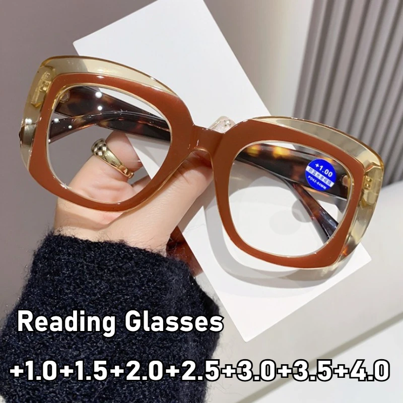 

Модные элегантные очки для чтения, нейтральные новые полнокадровые очки с блокировкой синего света, очки для пресбиопии от +1,0 до +4,0