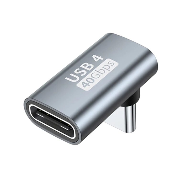 90 Degree Type C Female to USB C Male Adapter Converter Extender 40Gbps Data 