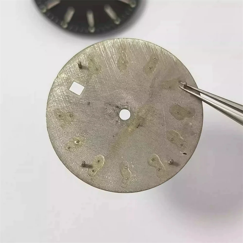 Acessórios de relógio de relojoeiro 29mm mostrador de relógio relâmpago mãos verde luminoso adequado para japão 8215 pérola 2813 movimento