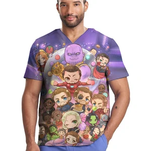 Uniformen Arbeitsarzt für Männer und Frauen, medizinische Peeling -Tops, chirurgische Top, Marvel -Print, Krankenpflegeriform, Zahnarzt für Zahnkliniken, Krankenschwester, Neue Schwester, neu 6 Hauptverkäufe nach der Operation - №6