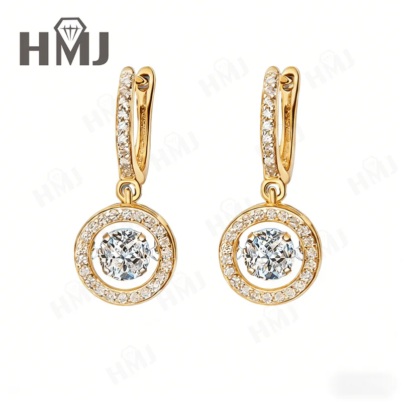 

Круглые движущиеся серьги-гвоздики с муассанитом, 5 мм-6,5 мм, стерлинговое серебро 925 пробы с модным дизайном GRA, ювелирные изделия для женщин, повседневное использование подарка