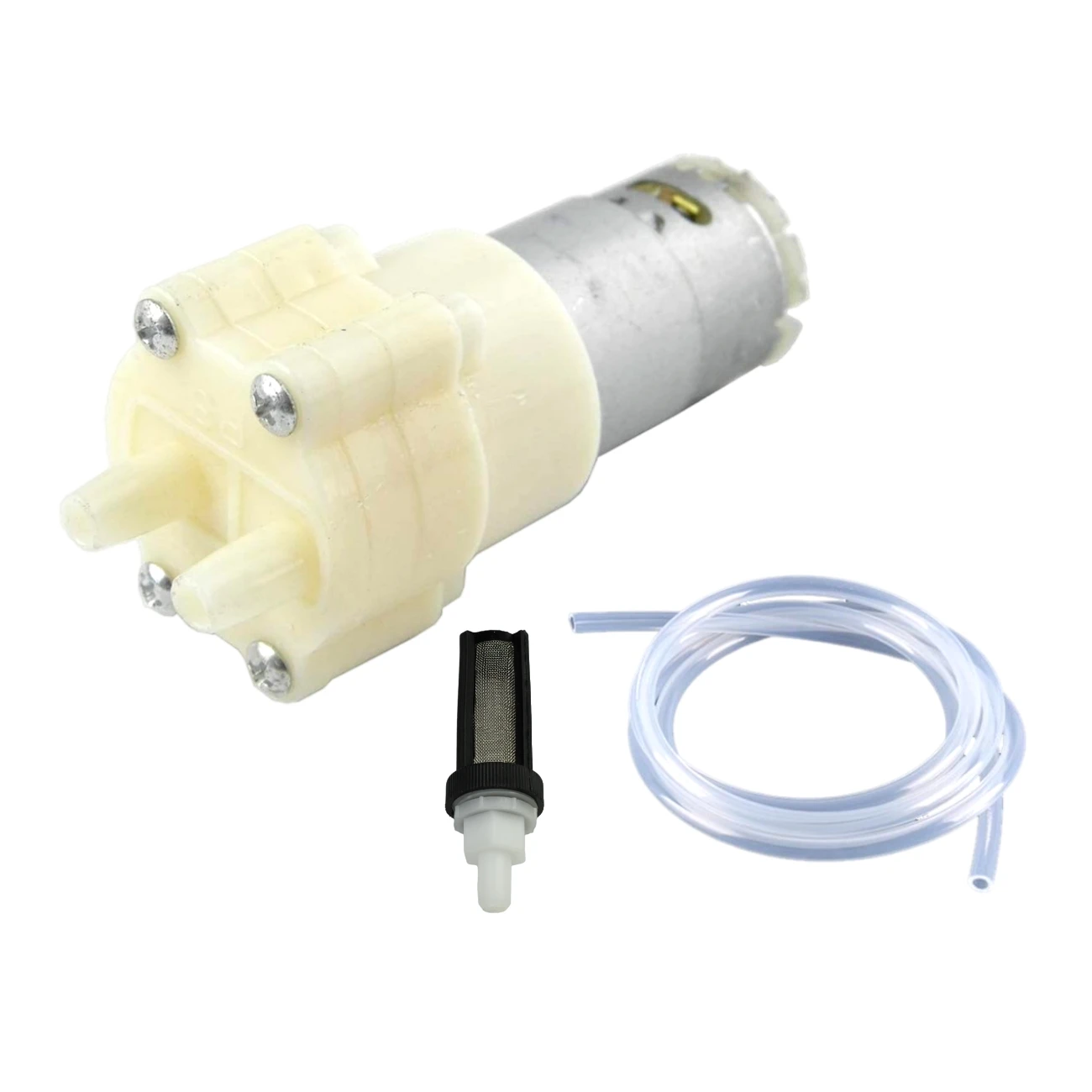 CHANCS 385 DC 6-12V/24V Diaphragm Self-priming Pump with Silicone Tube and Filter for Home Appliances