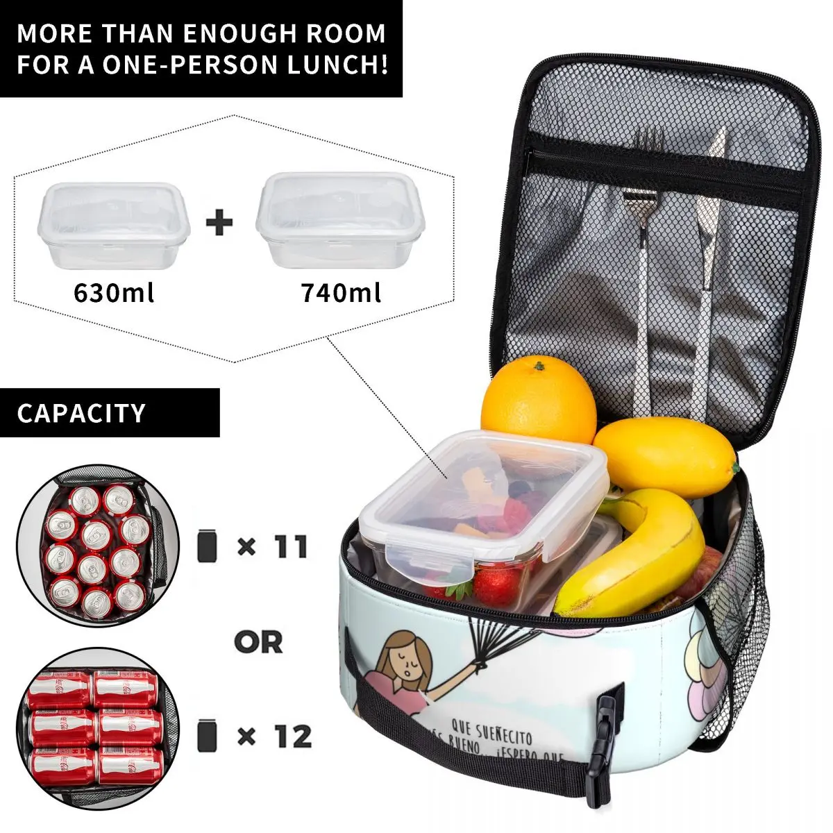 Isolierte Lunch pakete Thermo beutel Lunch behälter Enfermera en apuros Gesundheit auslaufs ichere Tasche Lunchbox Mädchen Junge Schulreise