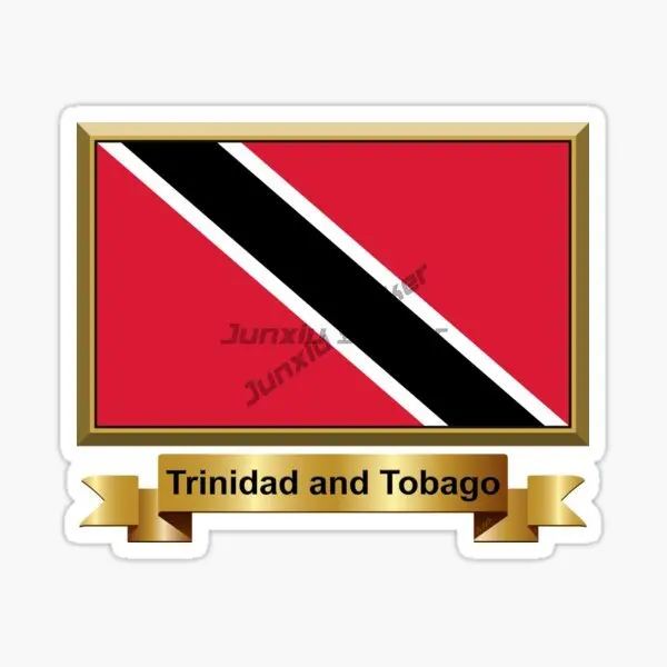 TRINIDAD AND TOBAGO National Flag and Emblem Vinyl Motorcycle Sticker Car Tail Body Bike Helmet Decal