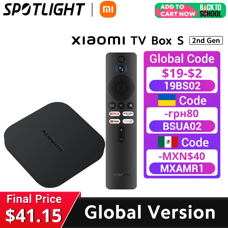 

New Global Version Xiaomi Mi TV Box S(2nd Gen）Quad-core Processor Dolby Vision HDR10+ Media Player Google TV 4K Ultra