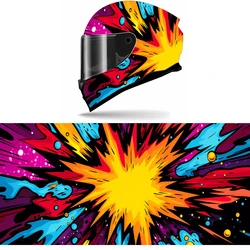 Colorful Cartoon Splash Full Helmet Wrap Sticker Motorcycle Helmet Racing Graphic Decal Vinyl Wrap Helmet Decor Sticker
