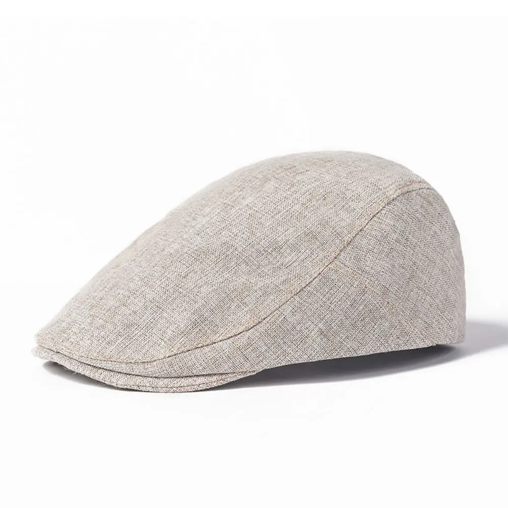 Cabbie Hat Vintage Men's Beret Solid Color Casual Flat Cap Cotton Driving Golf Hats Outdoor