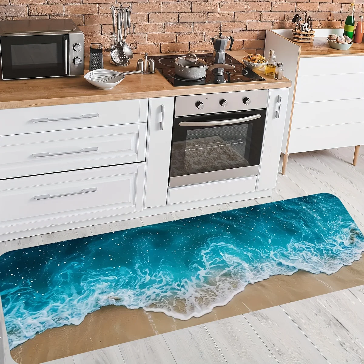 Beach Wave dekorative Küchen-Fußmatte, dekorative Fußmatte für den Eingangsbereich – weich und bequem, perfekt für die Küche, die Waschküche