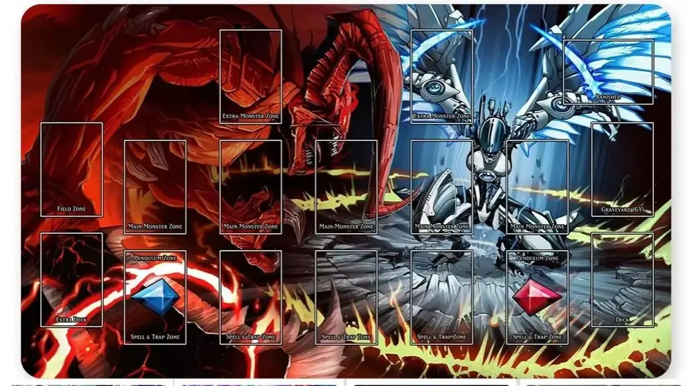 

YuGiOh Playmat Card Game Mat Play mats Compatible for OCG + Free Bag - ygo (37)