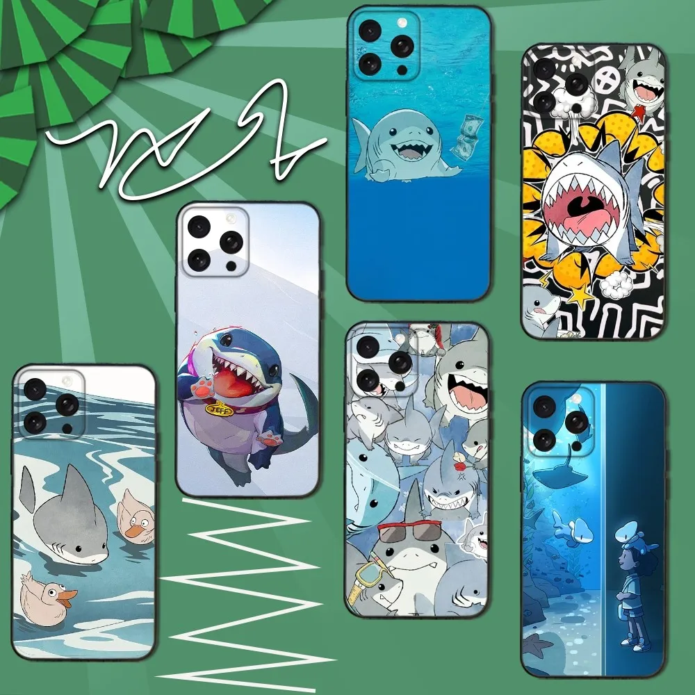 

Jeff The Land Shark Phone Case For iPhone 16e,16,15,14,13,12,11,Pro,X,XS,Max,XR,Plus,Mini Soft Black Cover