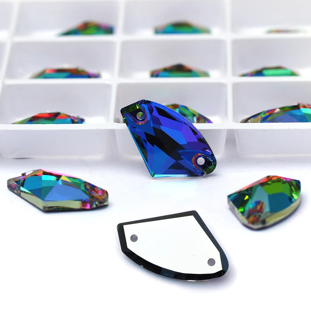 Pubrilex Galactic Aufnähbare Strasssteine aus Glas mit 2 Löchern für DIY-Näharbeiten, Kleidung, Schmuckdekoration – Detail 17