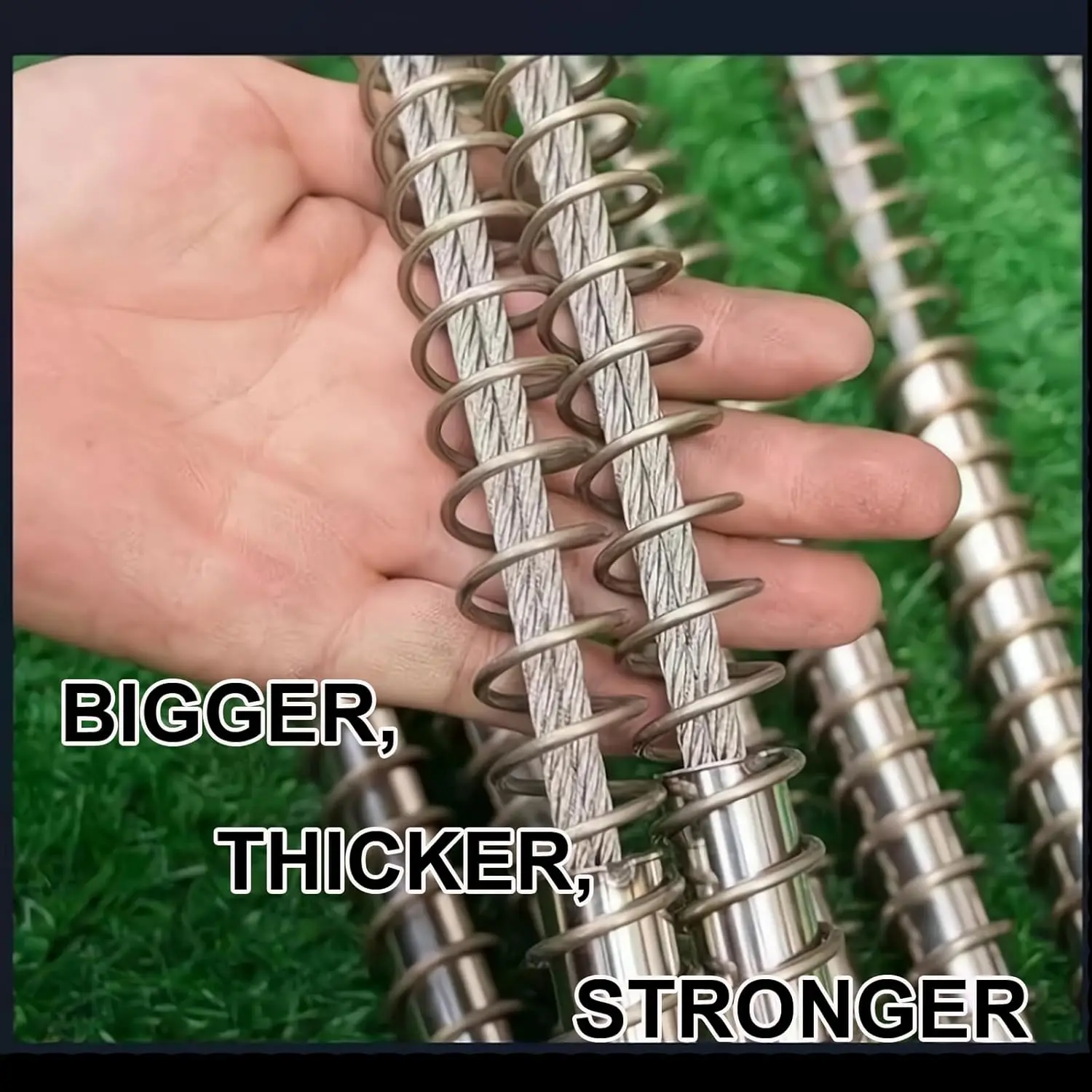 1PC Wild Boar Trap Spring Replacement with Nuts Wire Rope Diameter 4mm Stronger Spring for Trapping