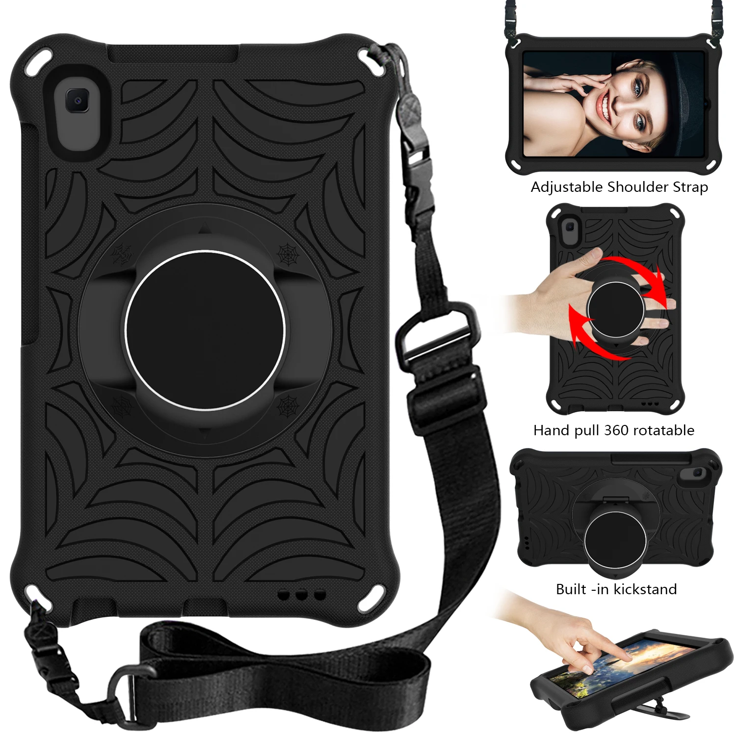 Kid for Lenovo Tab M8 Tablet Case Adjustable Shoulder Straps for TB-8505 8705 Multi Angle Standing Shockproof Stand EVA Cover