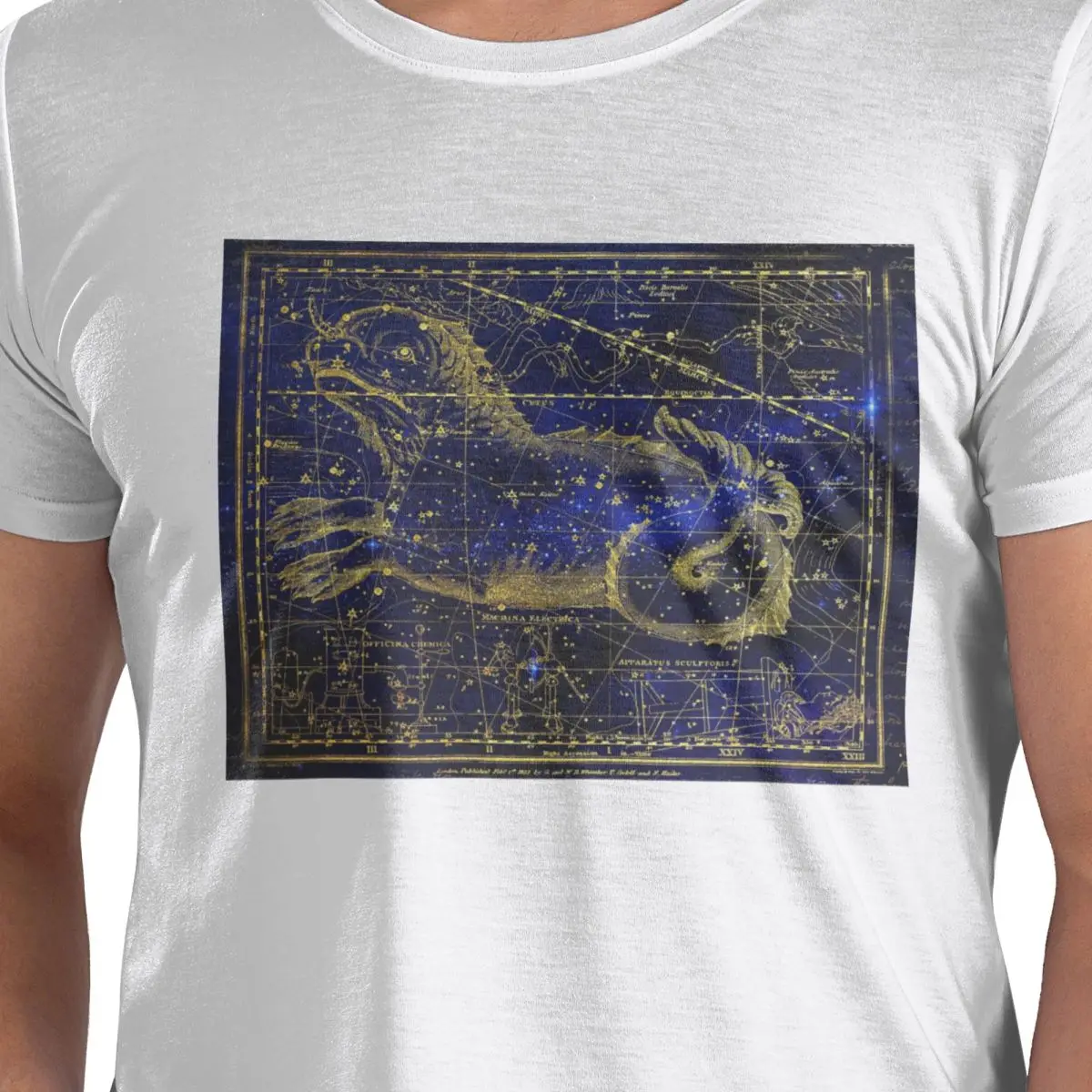 

Golden Celestial Stars Zodiac Constellations 5 100% Cotton T-Shirt Men's Oversized T Shirts Men Crew Neck Short Sleeve S-6XL