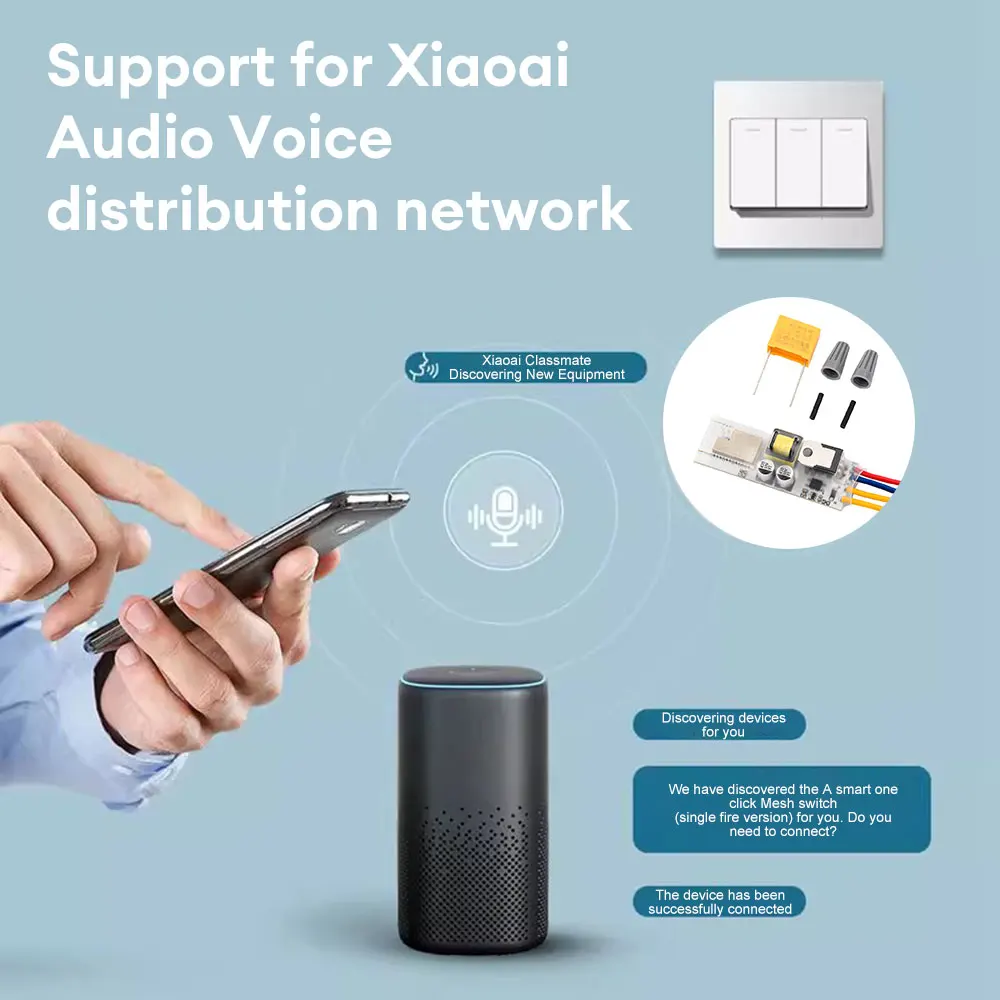 Inteligente WiFi Módulo Interruptor de Relé, Controle Remoto Luz sem fio, Protocolo Mesh para Smart Home Automation, 220V