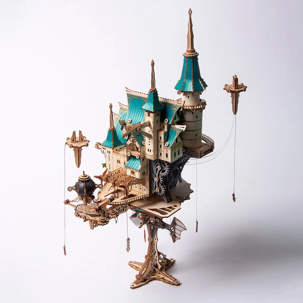 

Gothic Castle Model Kit 3D Wooden Steampunk Dollhouse, DIY Fantasy Building Project for Adult Collectors Birthday Gift Dollhouse