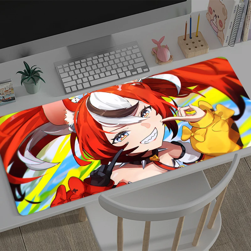 Mousepad Large Hololive Hakos Baelz Gaming Keyboard Gamer Mouse Pad on The Table Desk Mat coaster PC carpet HD Anime Mouse Mats