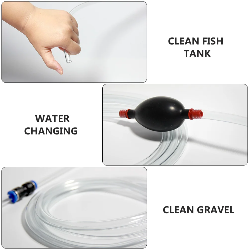 

1Set Mini Aquarium Faeces Cleaner Pump Easy Install Fish Tank Water Changer Long Flexible Tube Siphon Gravel Washer Tool