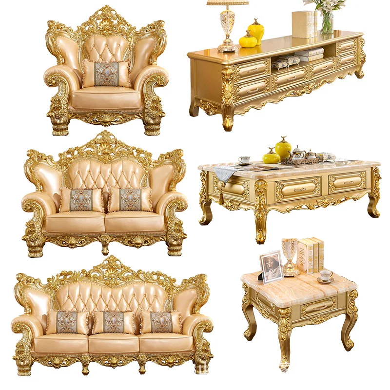 

European style whole house furniture living room full set of luxury villa sofa luxury high-end high-end set