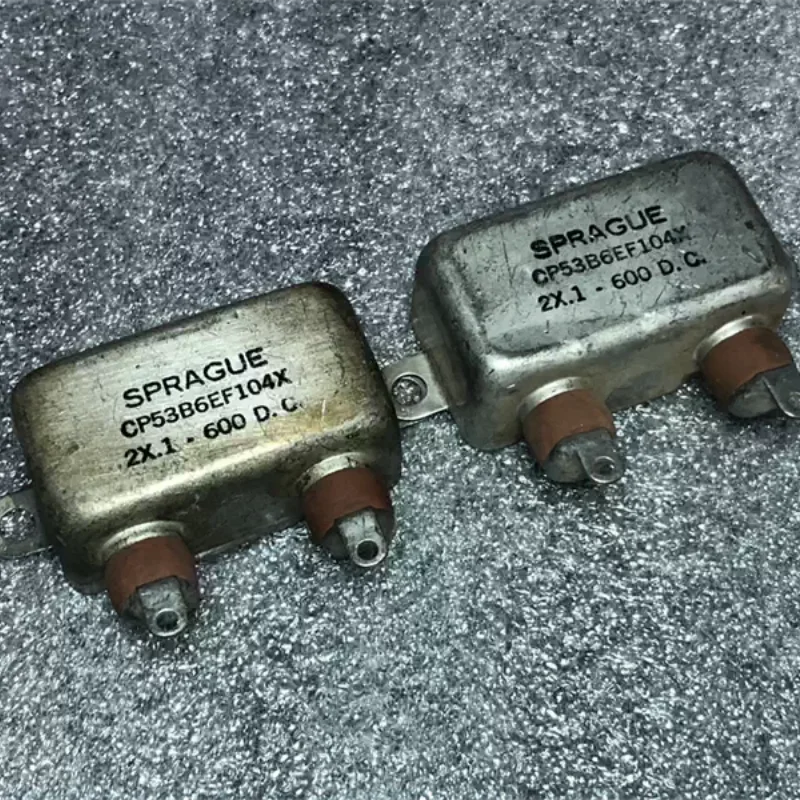 

Антикварный американский SPRAGUE Sibi 2 × 0,1 мкФ 600 В, машина для желчного пузыря, соединенный масляный конденсатор