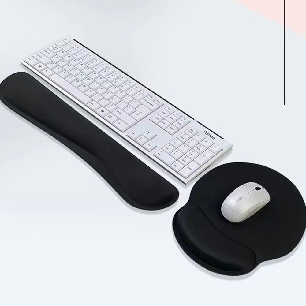2Pcs/Set Slow Rebound Ergonomic Keyboard Wrist Rest Comfortable Non-Slip Mouse Pad Set Wrist Protection Soft Keyboard Wrist Rest