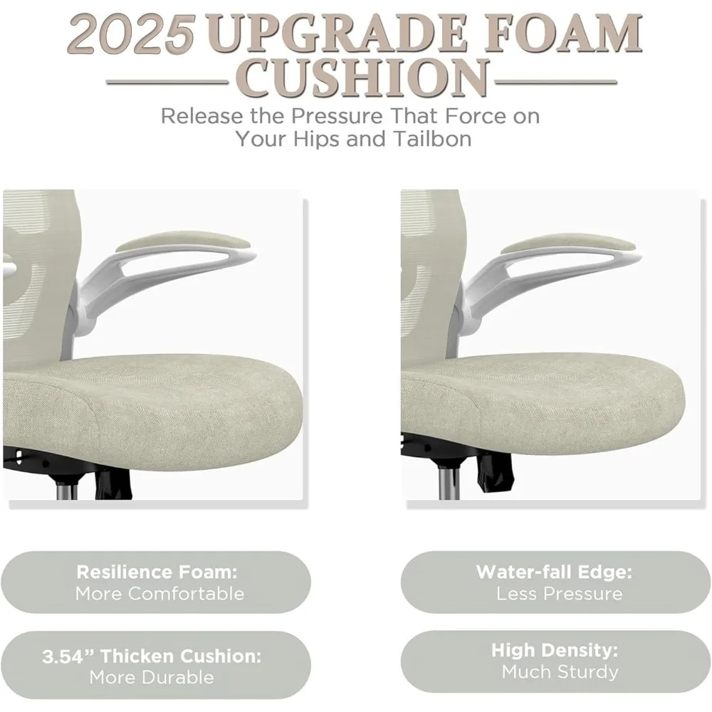 كرسي مكتب Mimoglad، كرسي مكتب مريح عالي الظهر مع دعم قطني قابل للتعديل ومسند للرأس، كرسي مهام دوار مع قلاب #4